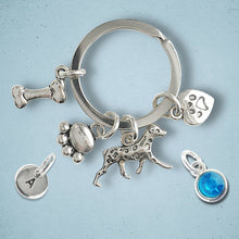 Load image into Gallery viewer, Dalmatian Keyring Silver
