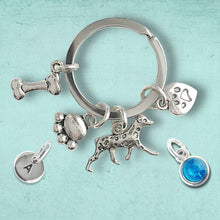 Load image into Gallery viewer, Dalmatian Keyring Silver
