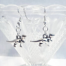 Load image into Gallery viewer, Dinosaur Rex Earrings Silver
