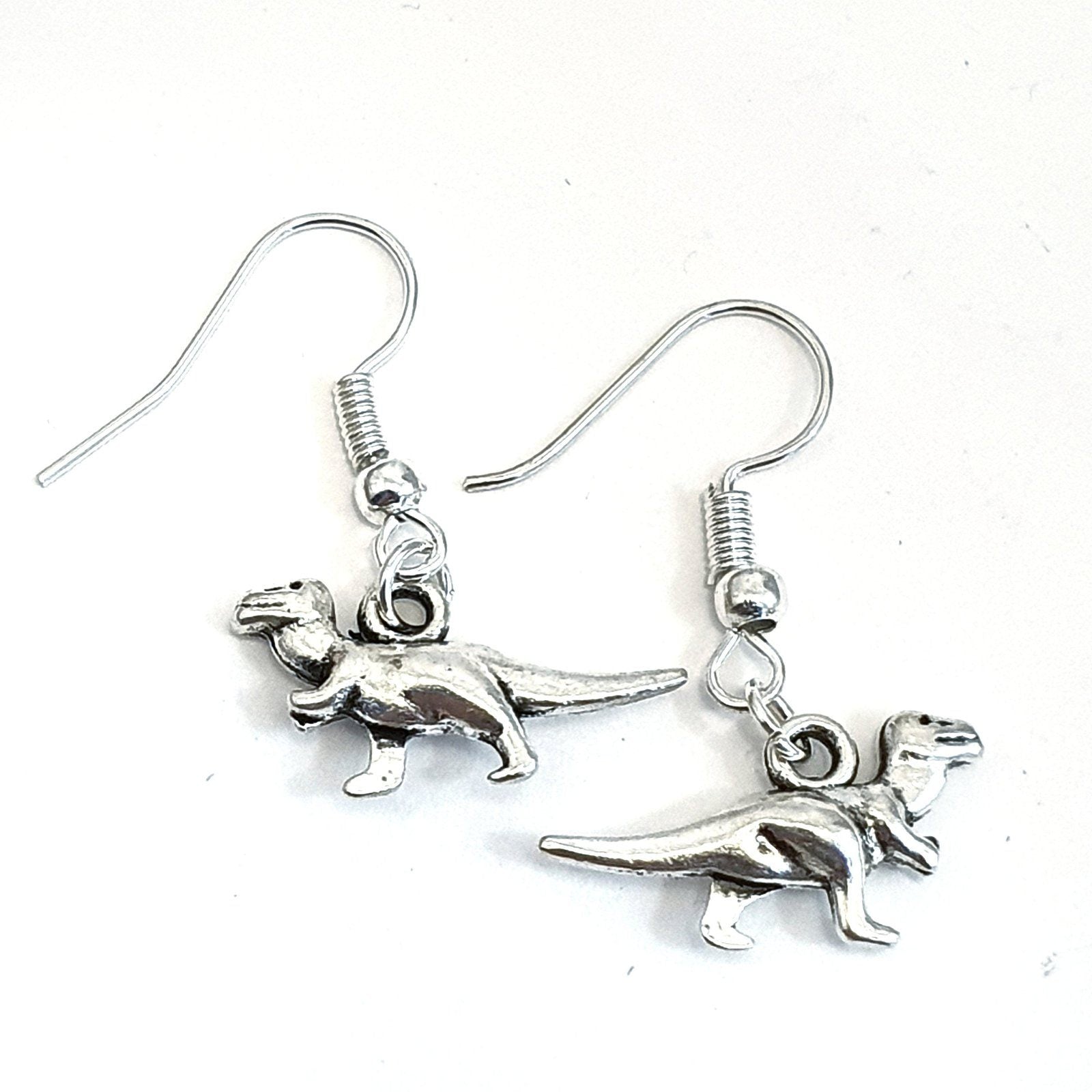 Dinosaur Rex Earrings Silver