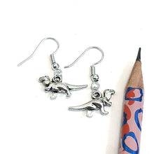 Load image into Gallery viewer, Dinosaur Rex Earrings Silver
