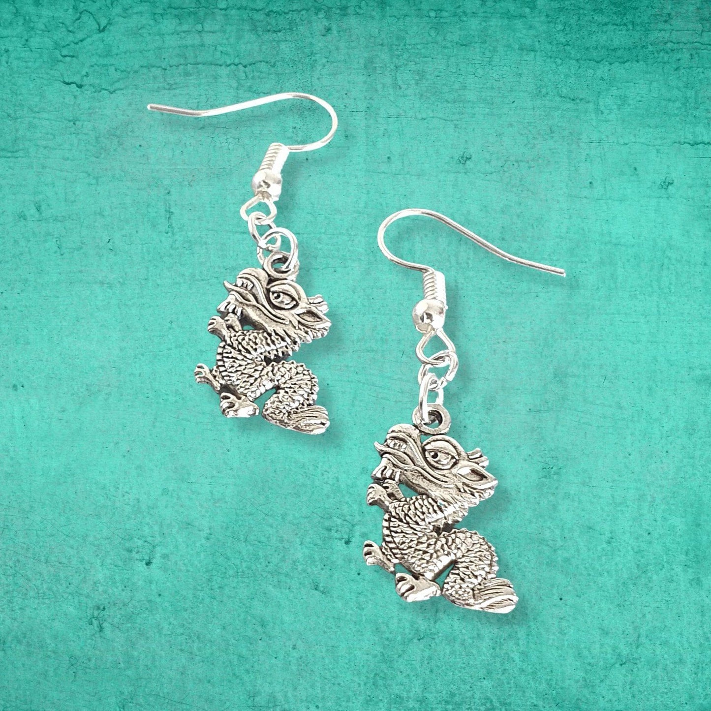 Dragon Earrings Silver