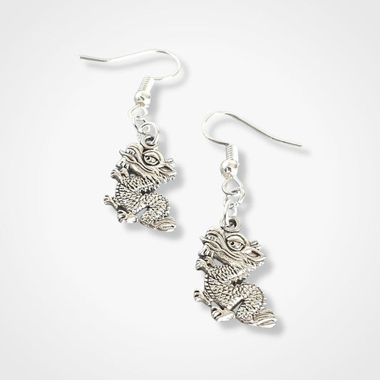 Dragon Earrings Silver