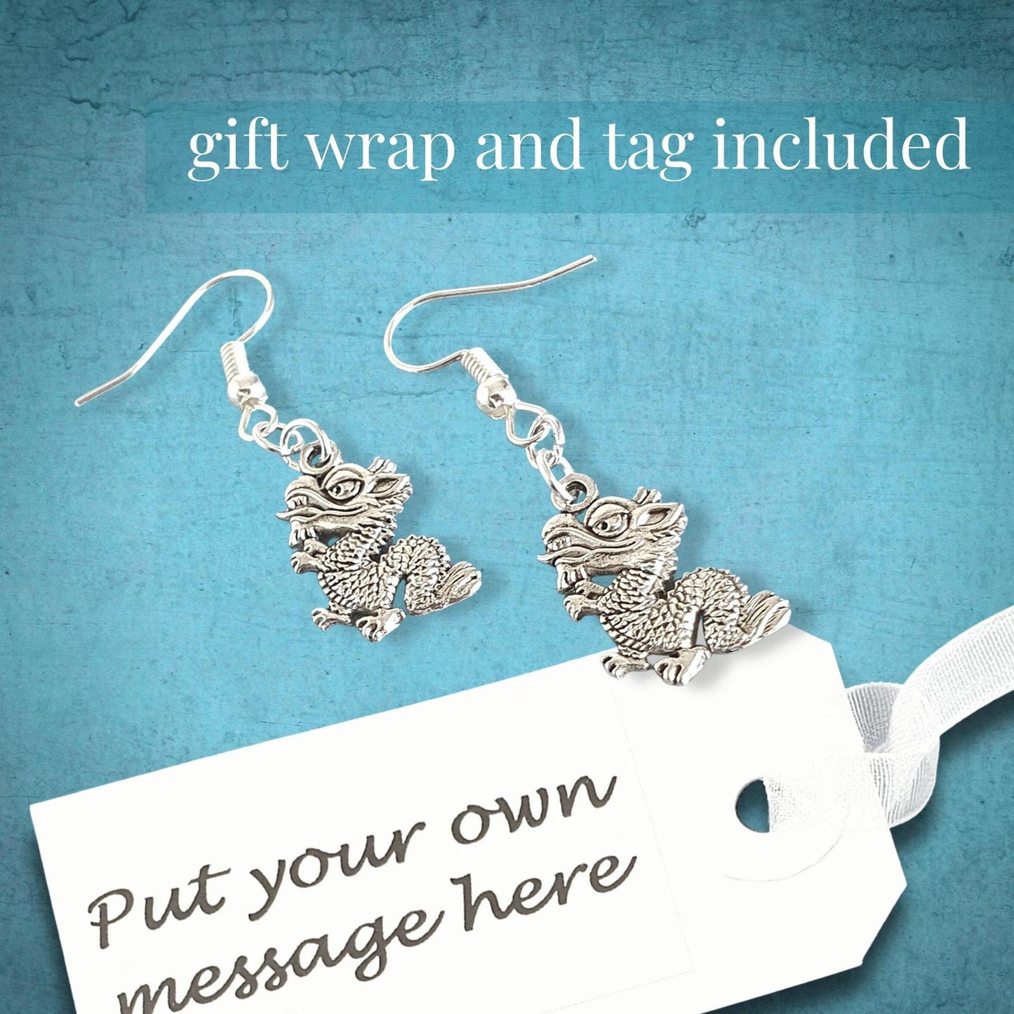 Dragon Earrings Silver