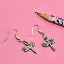 Load image into Gallery viewer, Dragonfly Earrings Silver

