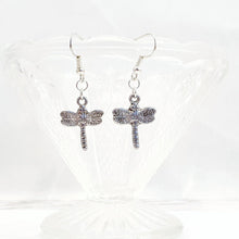 Load image into Gallery viewer, Dragonfly Earrings Silver
