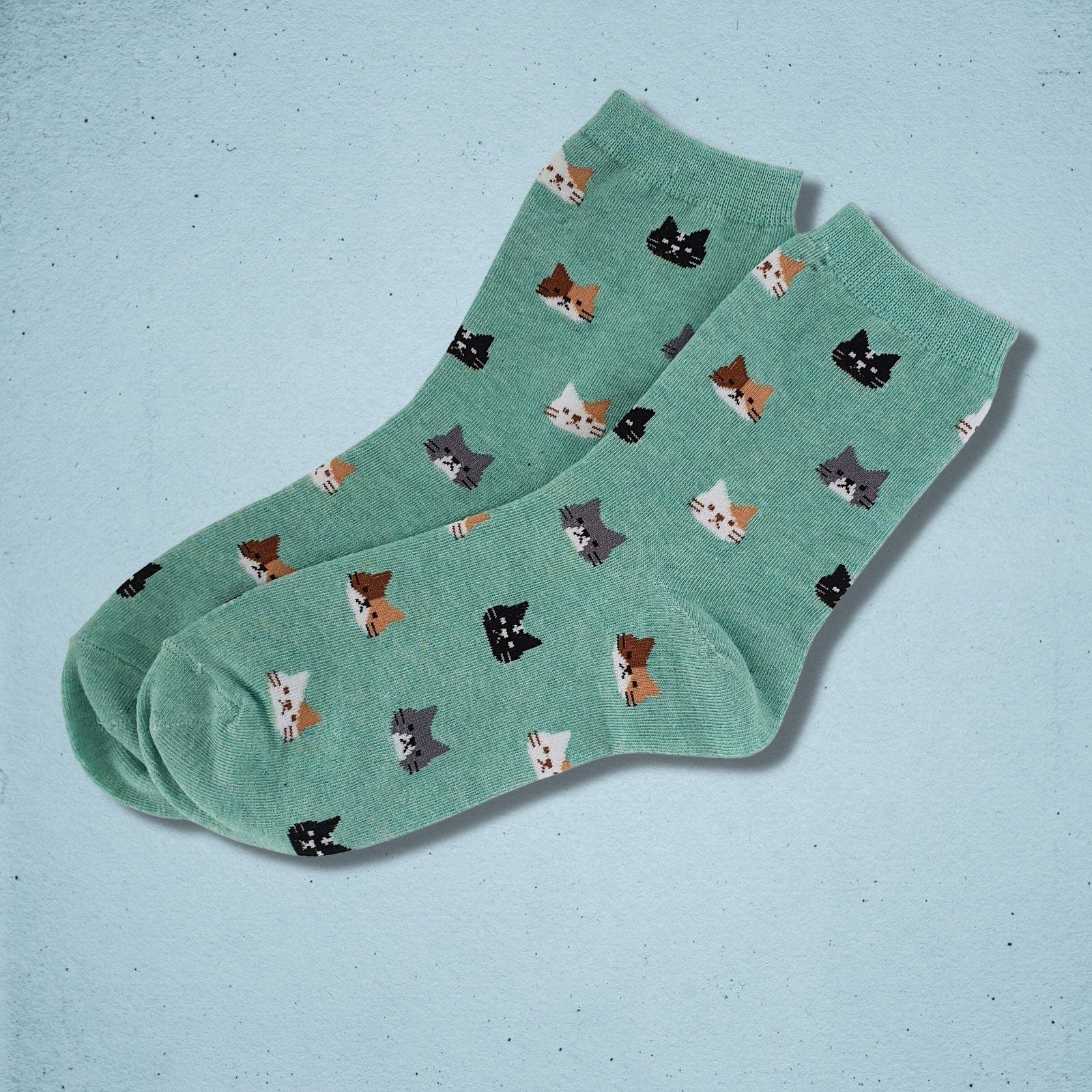 Dream Cat Socks Green