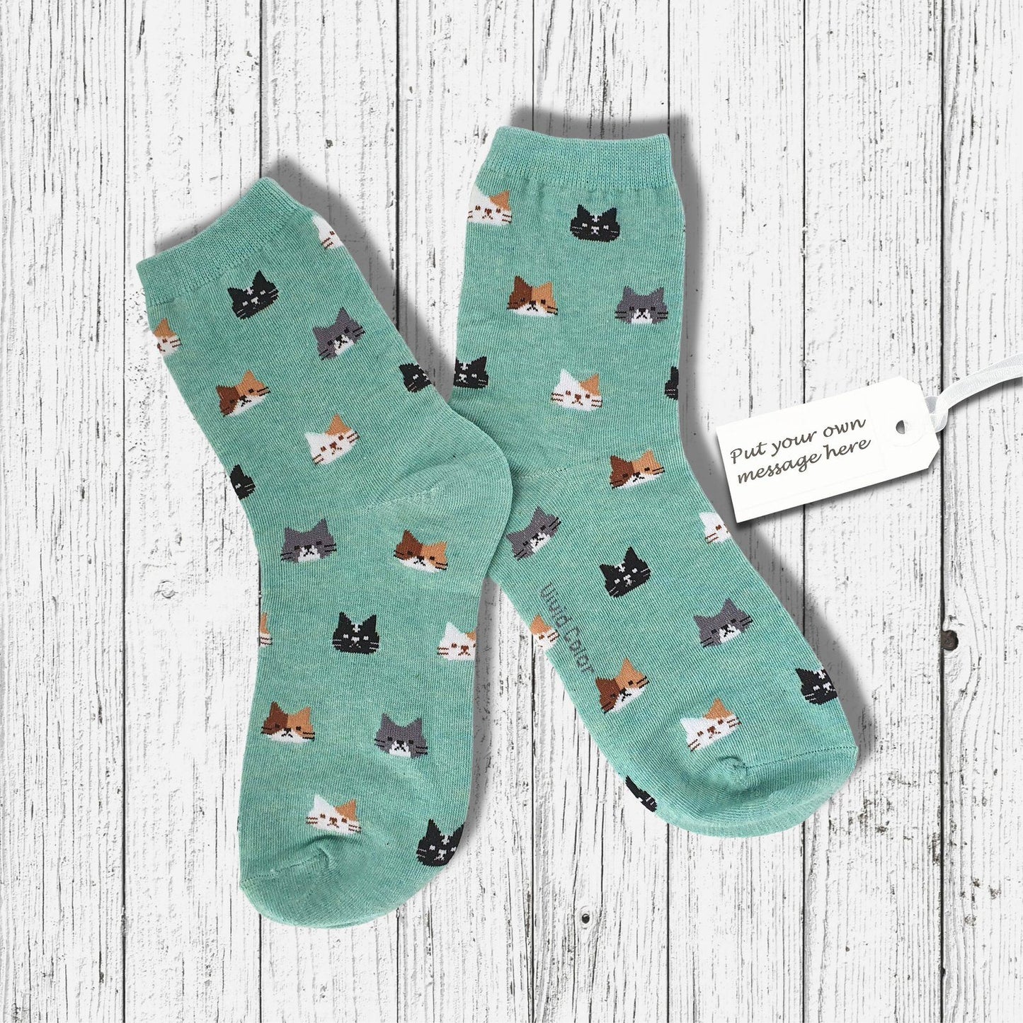 Dream Cat Socks Green