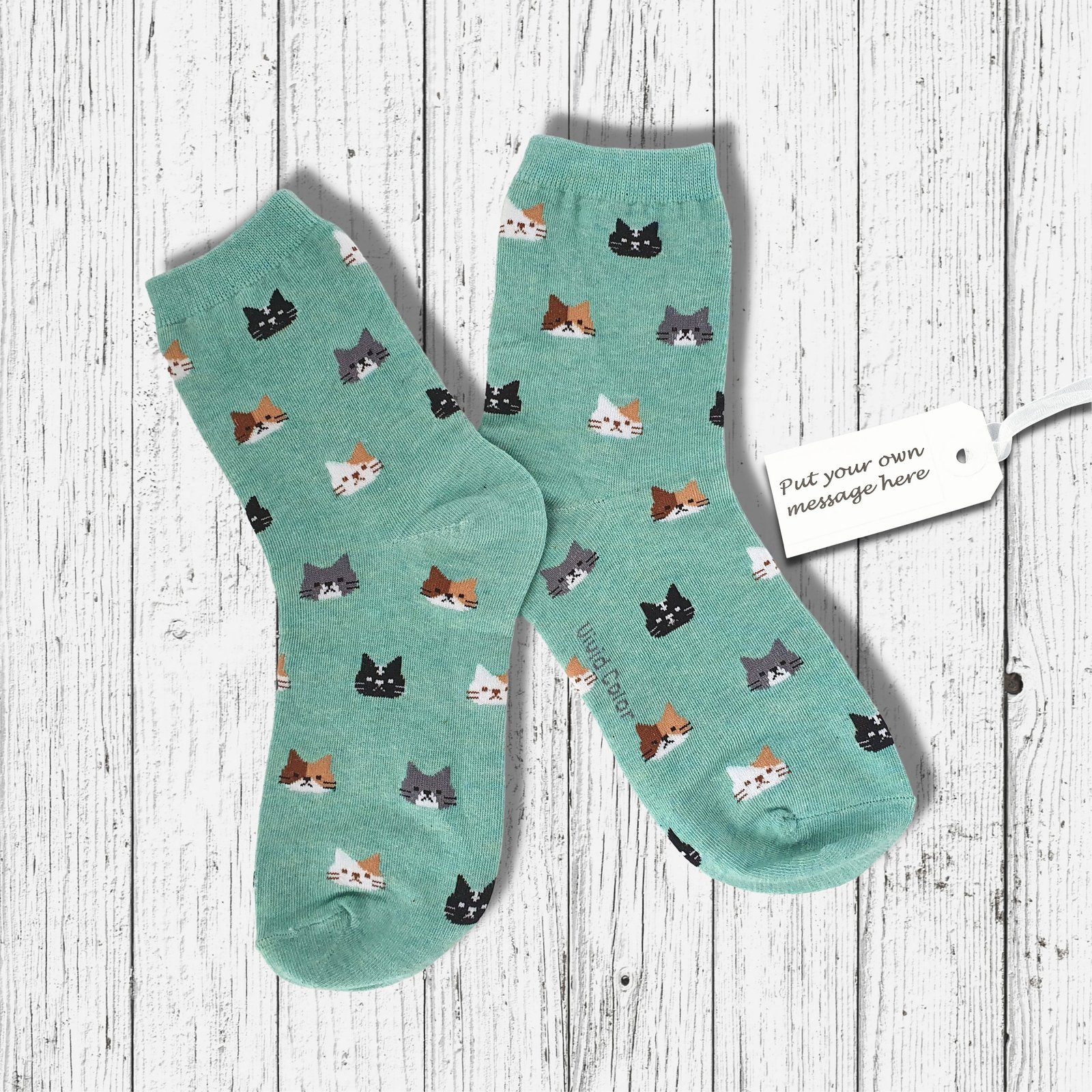 Dream Cat Socks Green