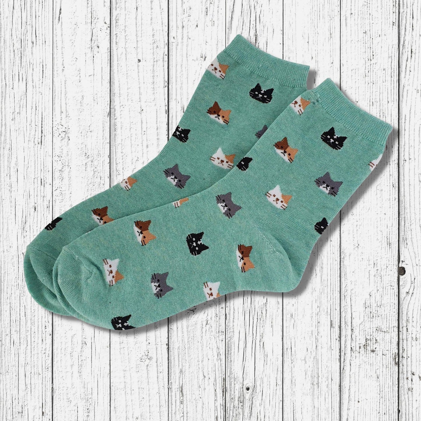 Dream Cat Socks Green