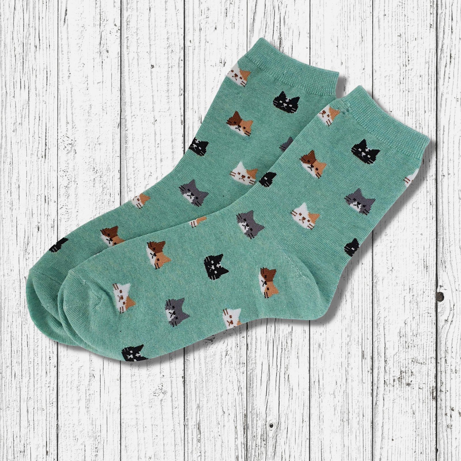 Dream Cat Socks Green