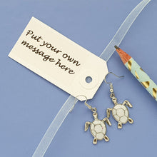 Load image into Gallery viewer, Druzy Sea Turtle Earrings White Opal
