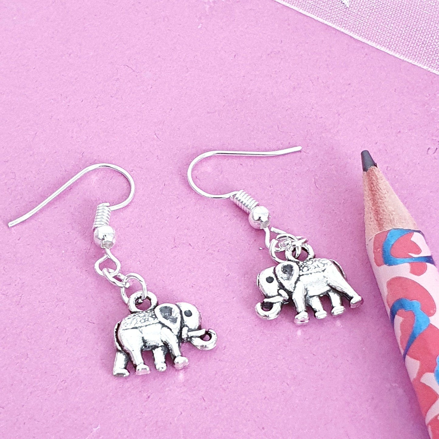 Elephant Earrings Silver