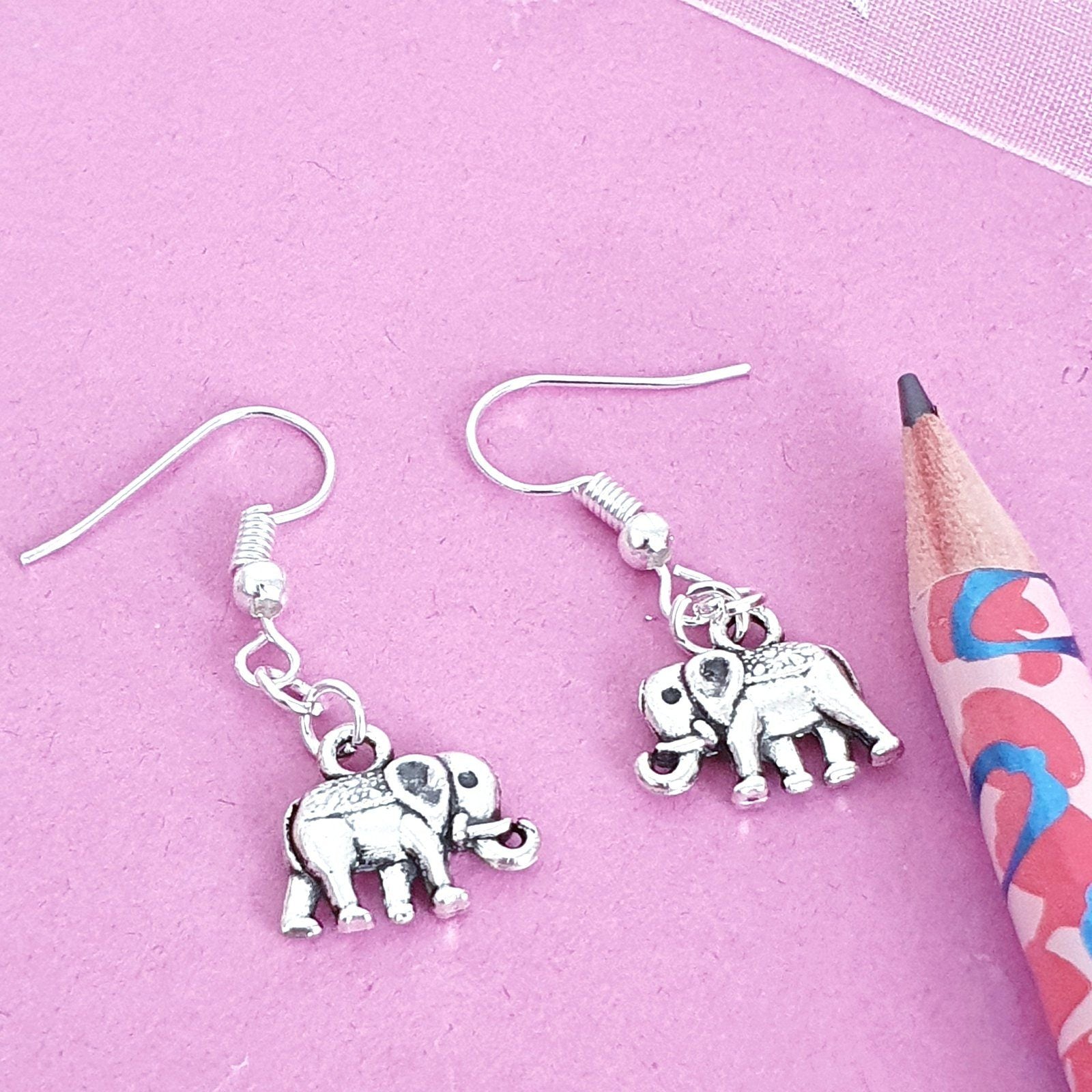 Elephant Earrings Silver