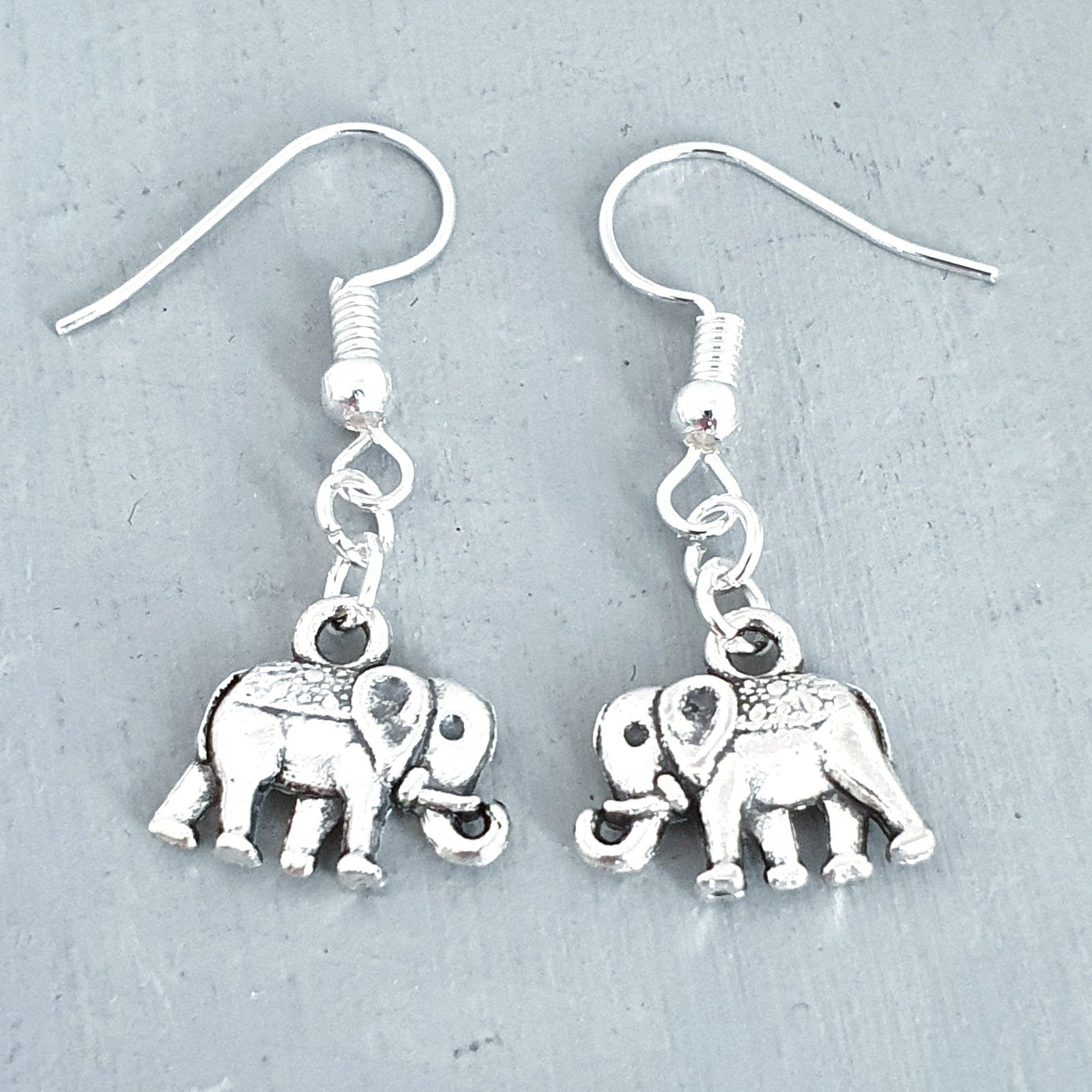 Elephant Earrings Silver