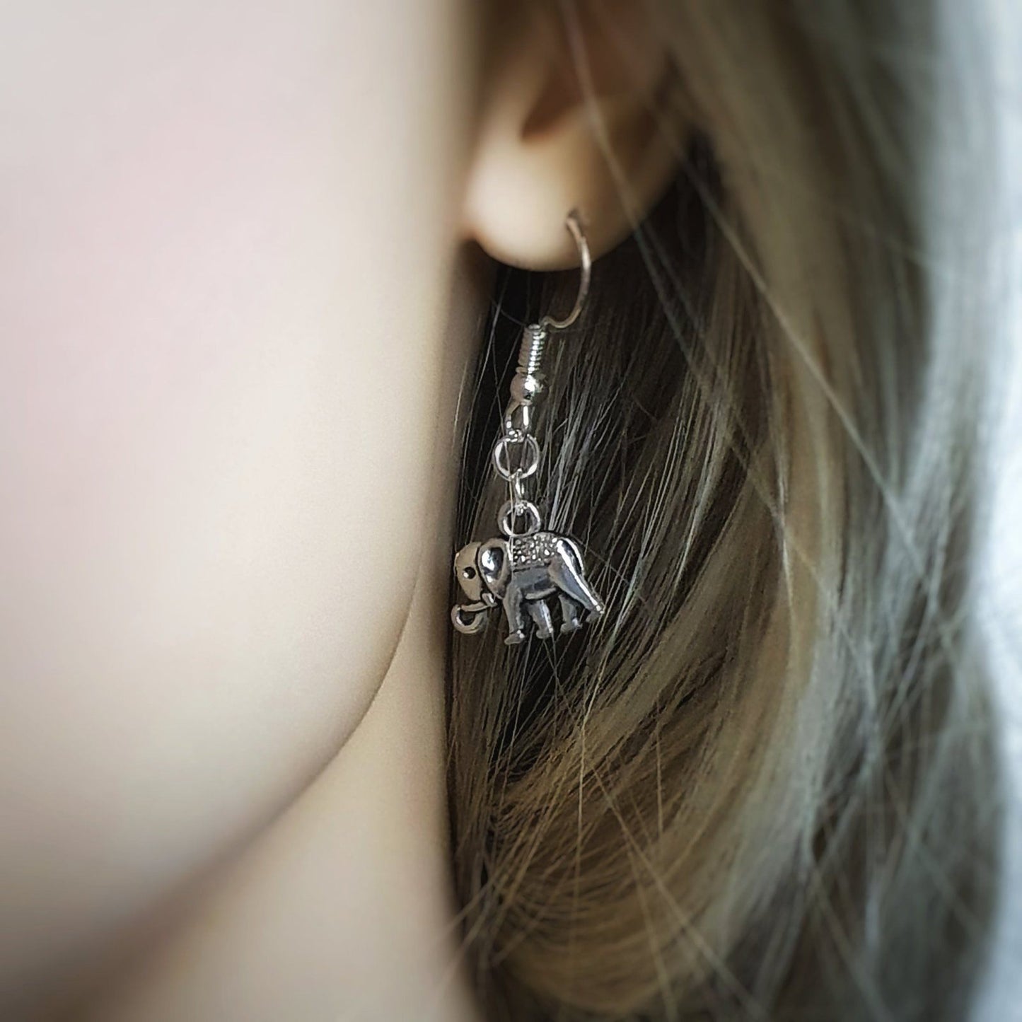 Elephant Earrings Silver