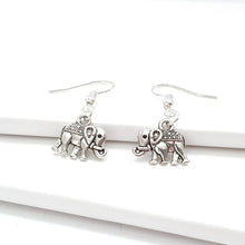 Load image into Gallery viewer, Elephant Earrings Silver
