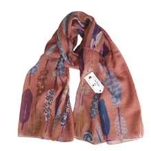 Load image into Gallery viewer, Feather Print Scarf Apricot
