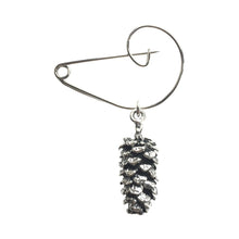 Load image into Gallery viewer, Fir Cone Brooch Silver
