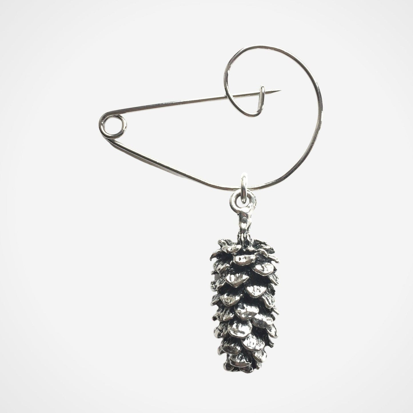 Fir Cone Brooch Silver