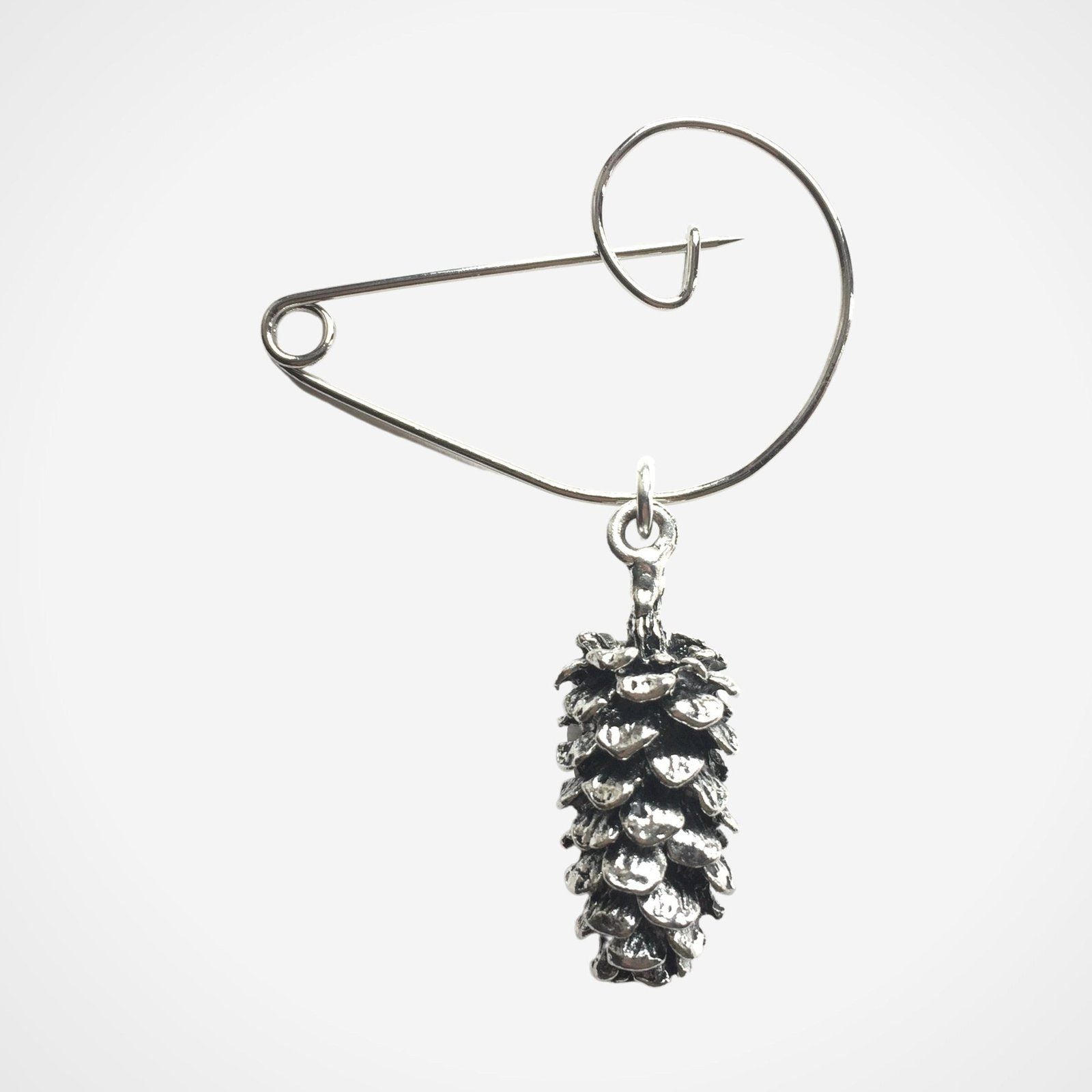 Fir Cone Brooch Silver