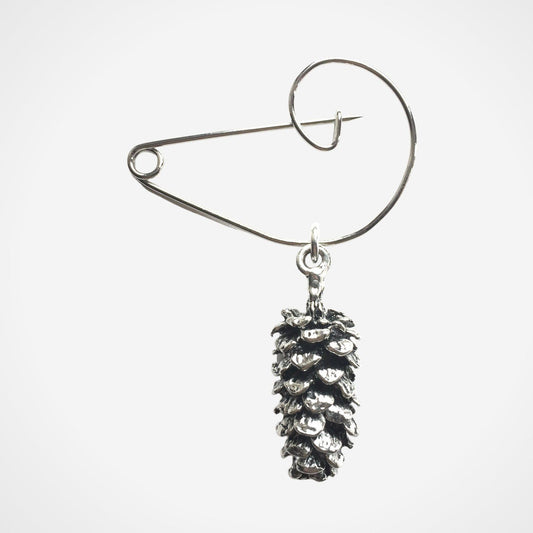 Fir Cone Brooch Silver