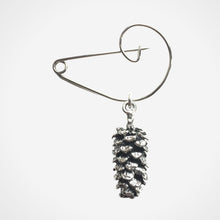 Load image into Gallery viewer, Fir Cone Brooch Silver
