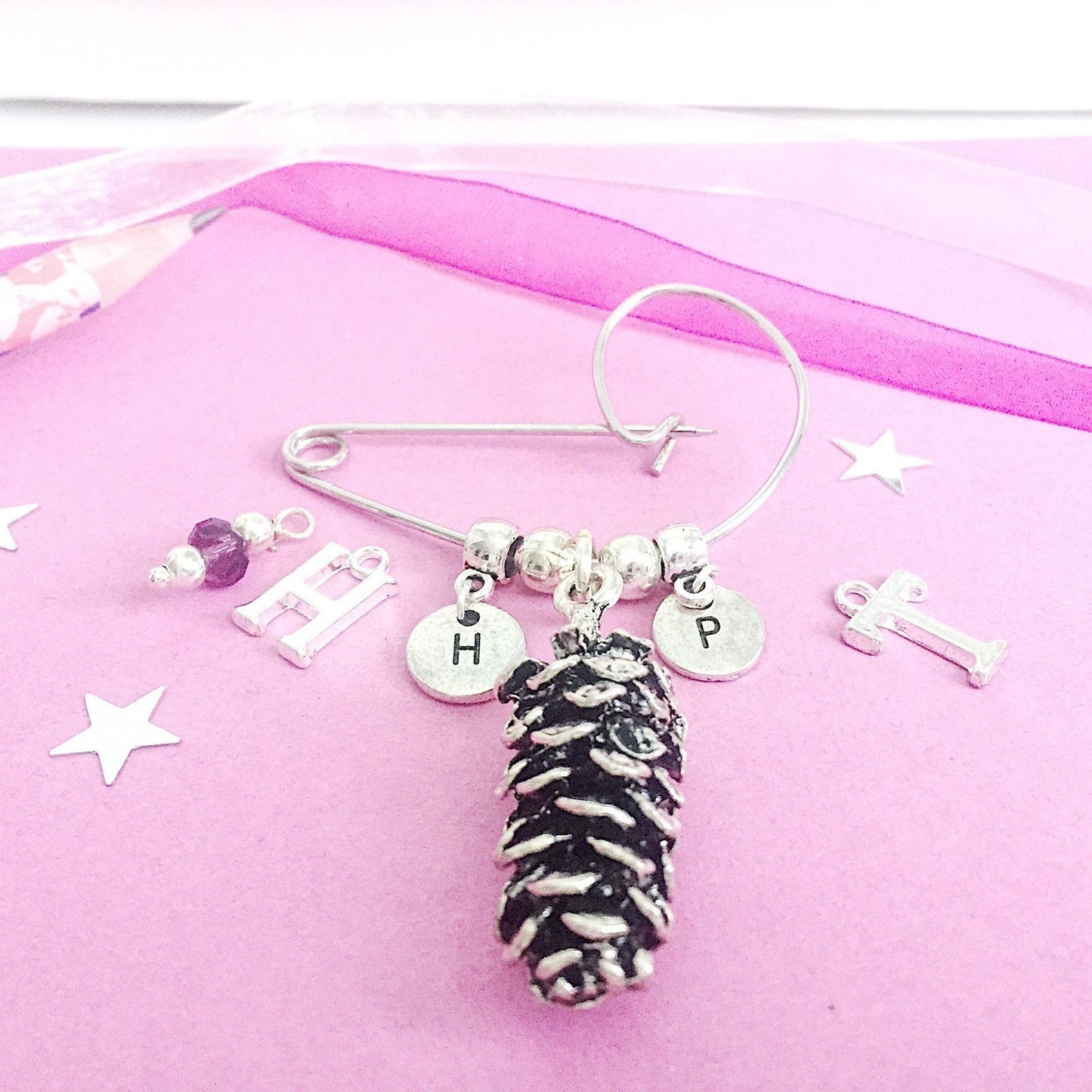 Fir Cone Brooch Silver
