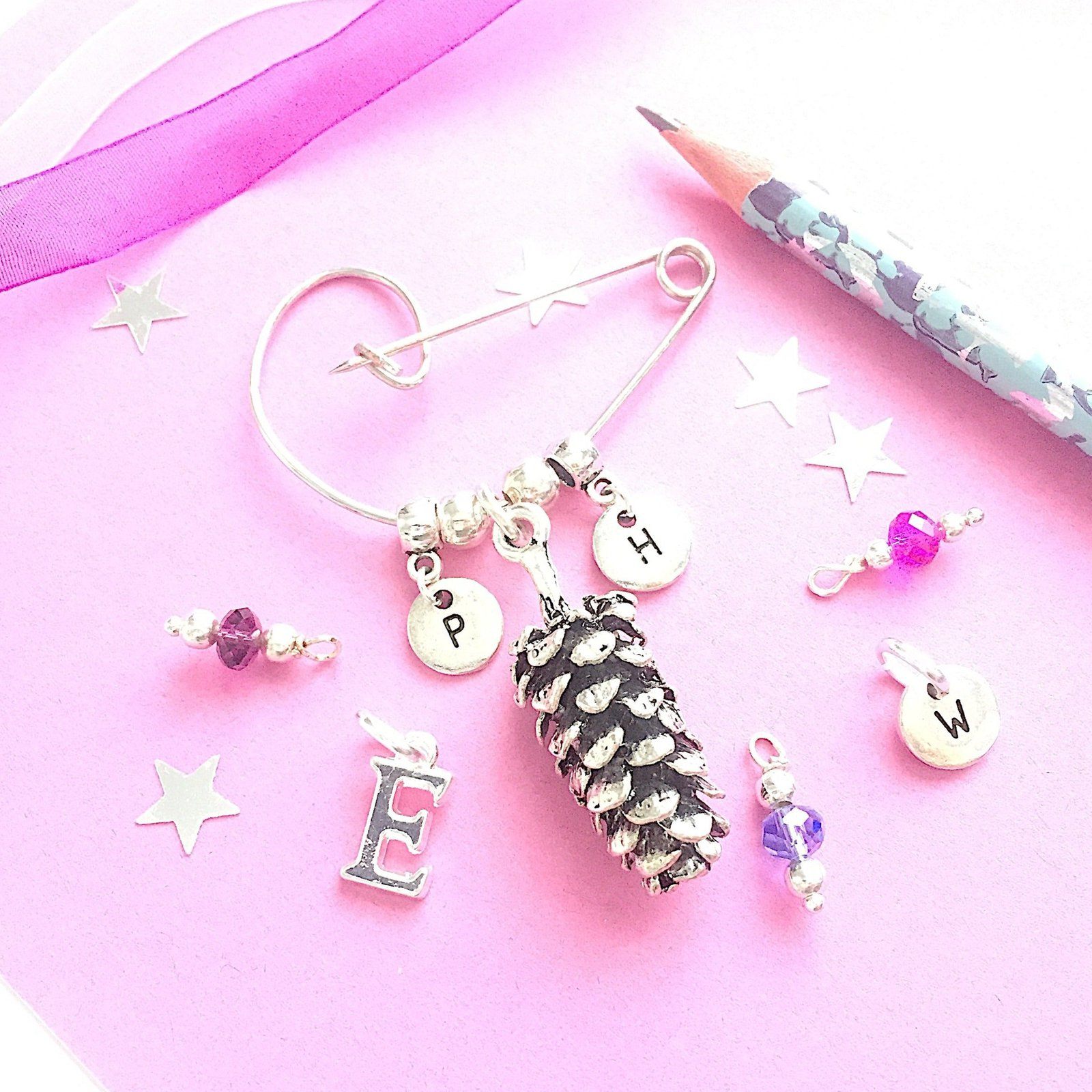 Fir Cone Brooch Silver