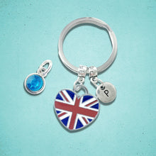 Load image into Gallery viewer, Flag Keyring Silver Enamel
