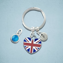 Load image into Gallery viewer, Flag Keyring Silver Enamel
