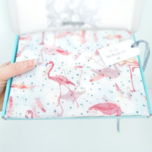 Load image into Gallery viewer, Flamingo Dotty Scarf Blue
