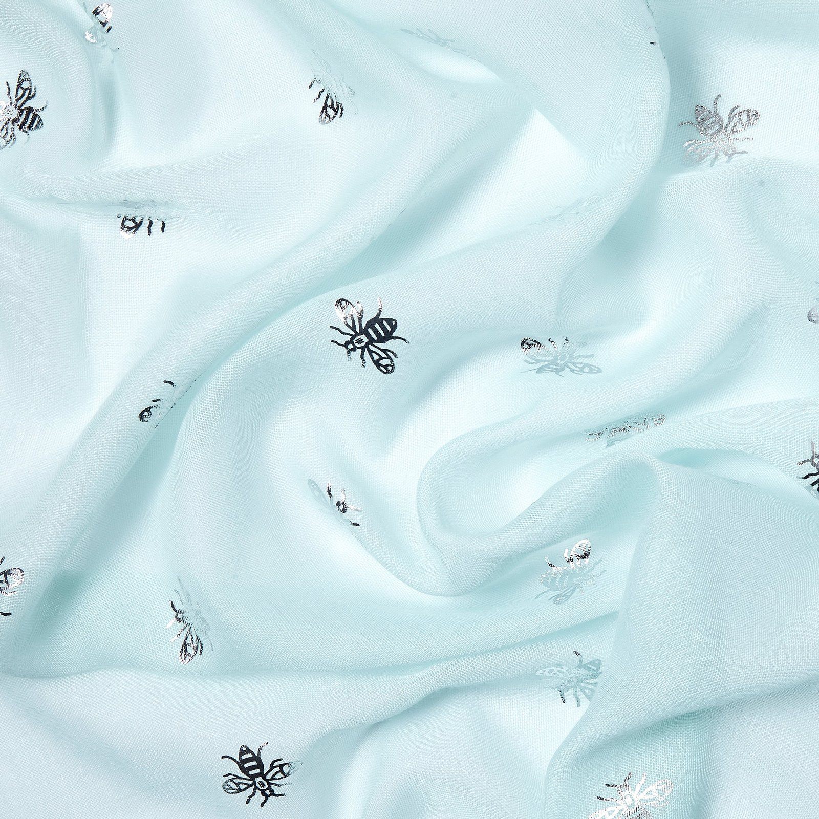 Foil Bee Scarf Aqua