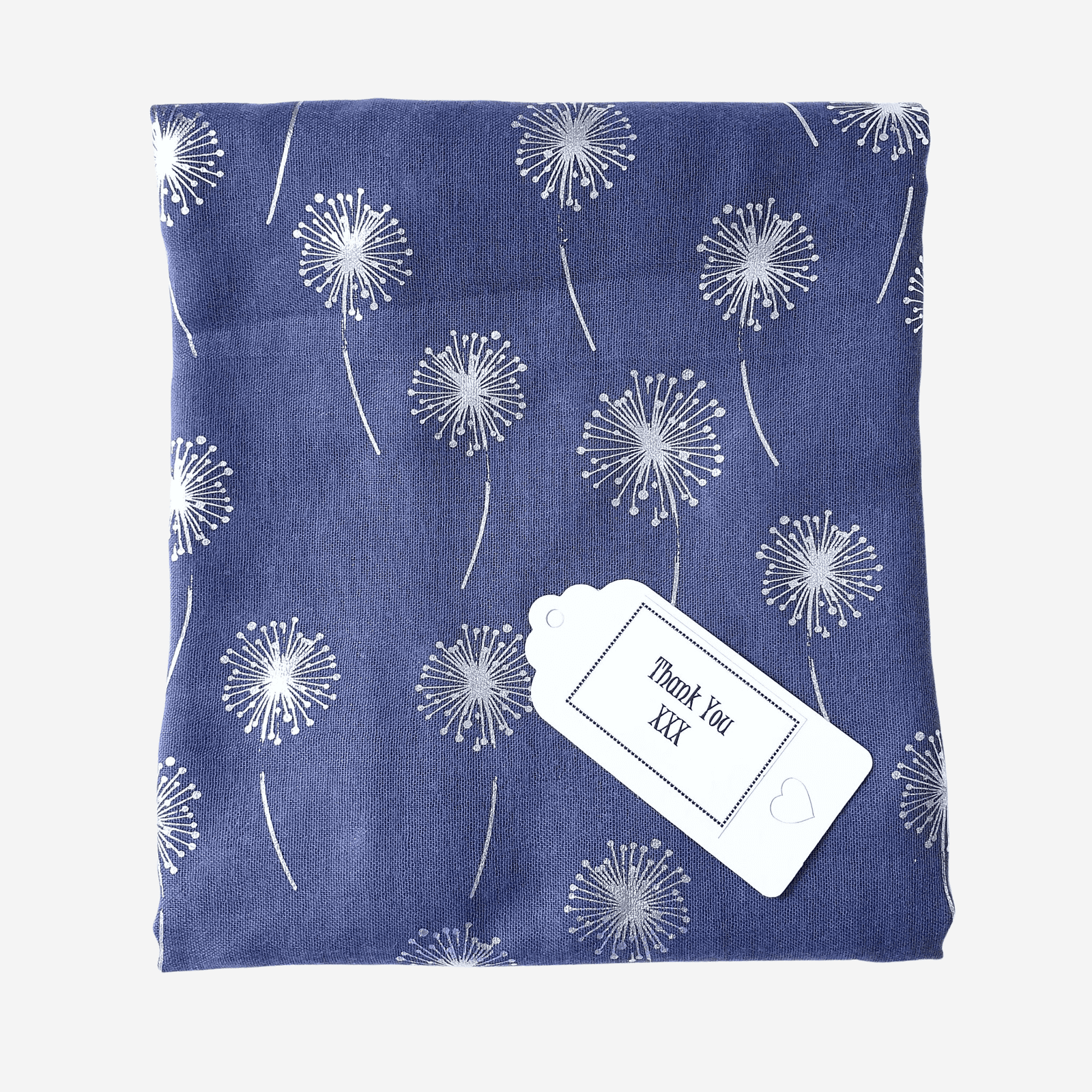 Foiled Dandelion Scarf Blue Silver