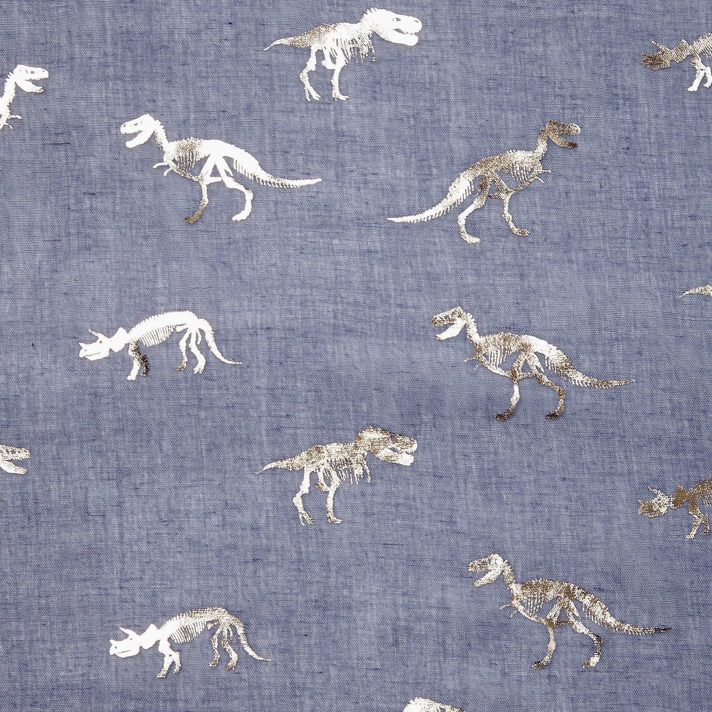 Foiled Dinosaur Scarf Rose Gold Blue