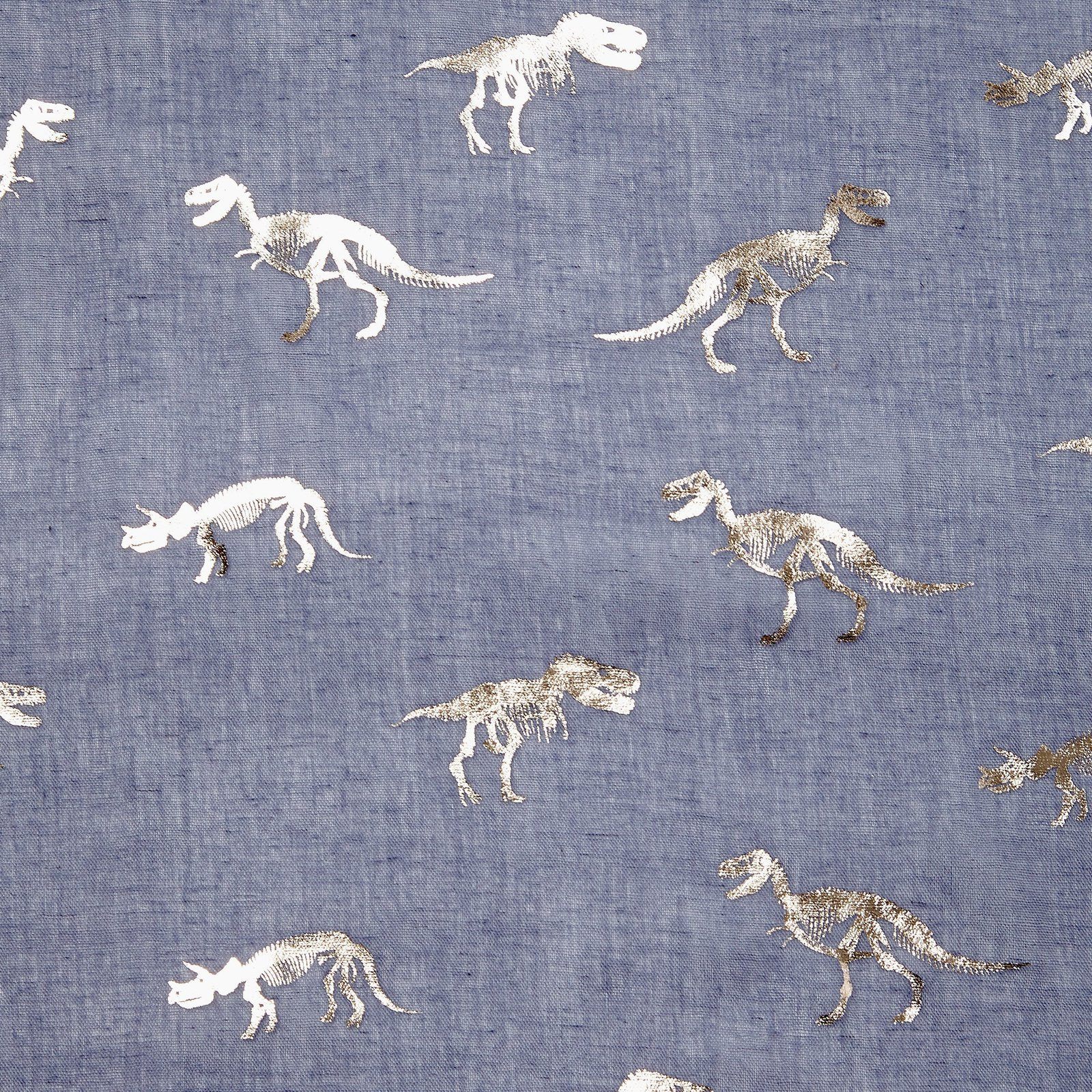 Foiled Dinosaur Scarf Rose Gold Blue