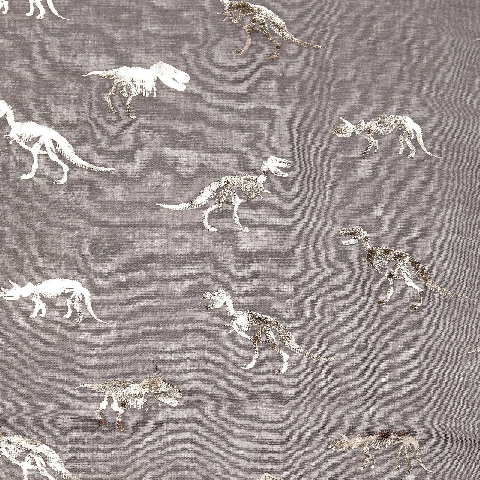 Foiled Dinosaur Scarf Rose Gold Taupe Grey