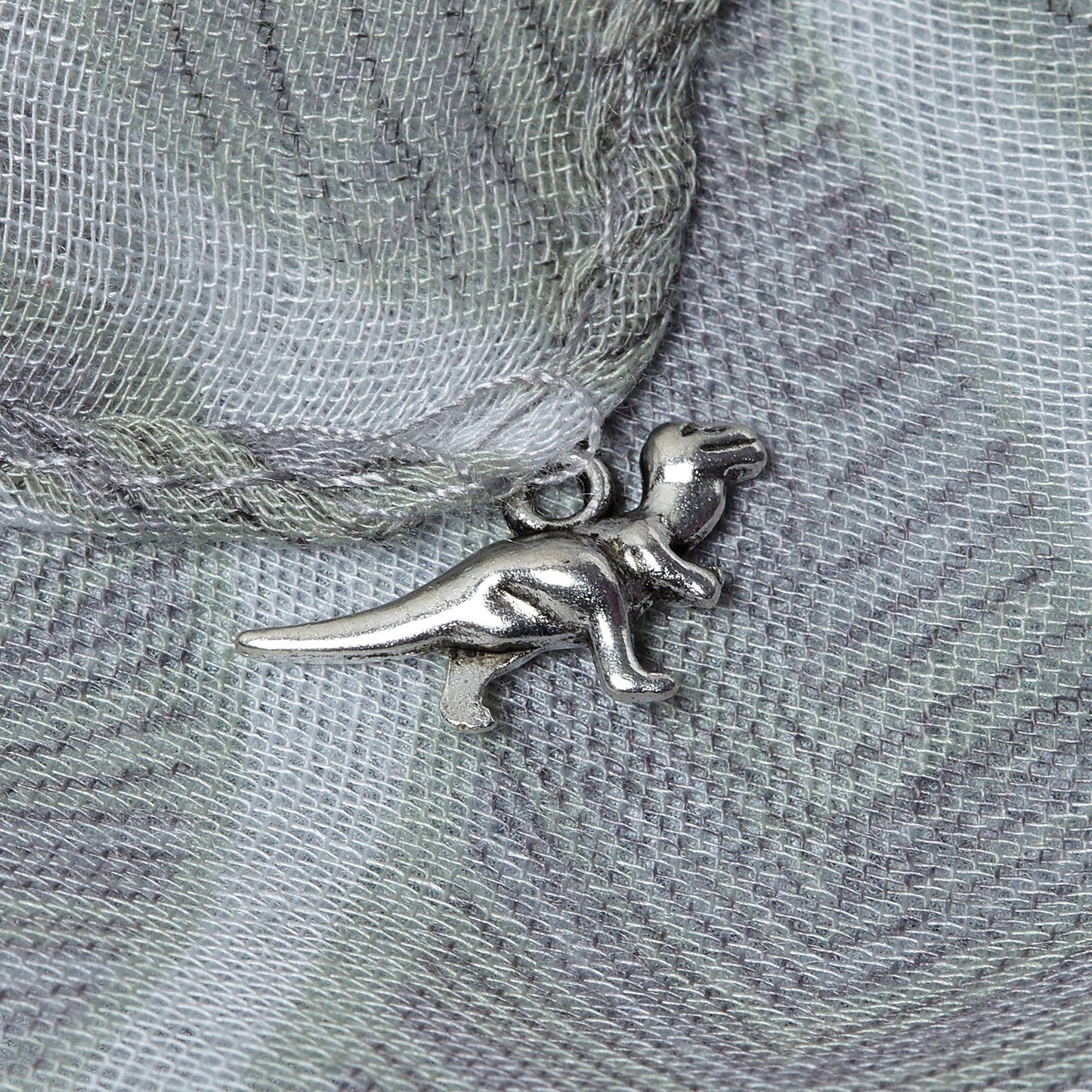 Foiled Dinosaur Scarf Rose Gold Taupe Grey