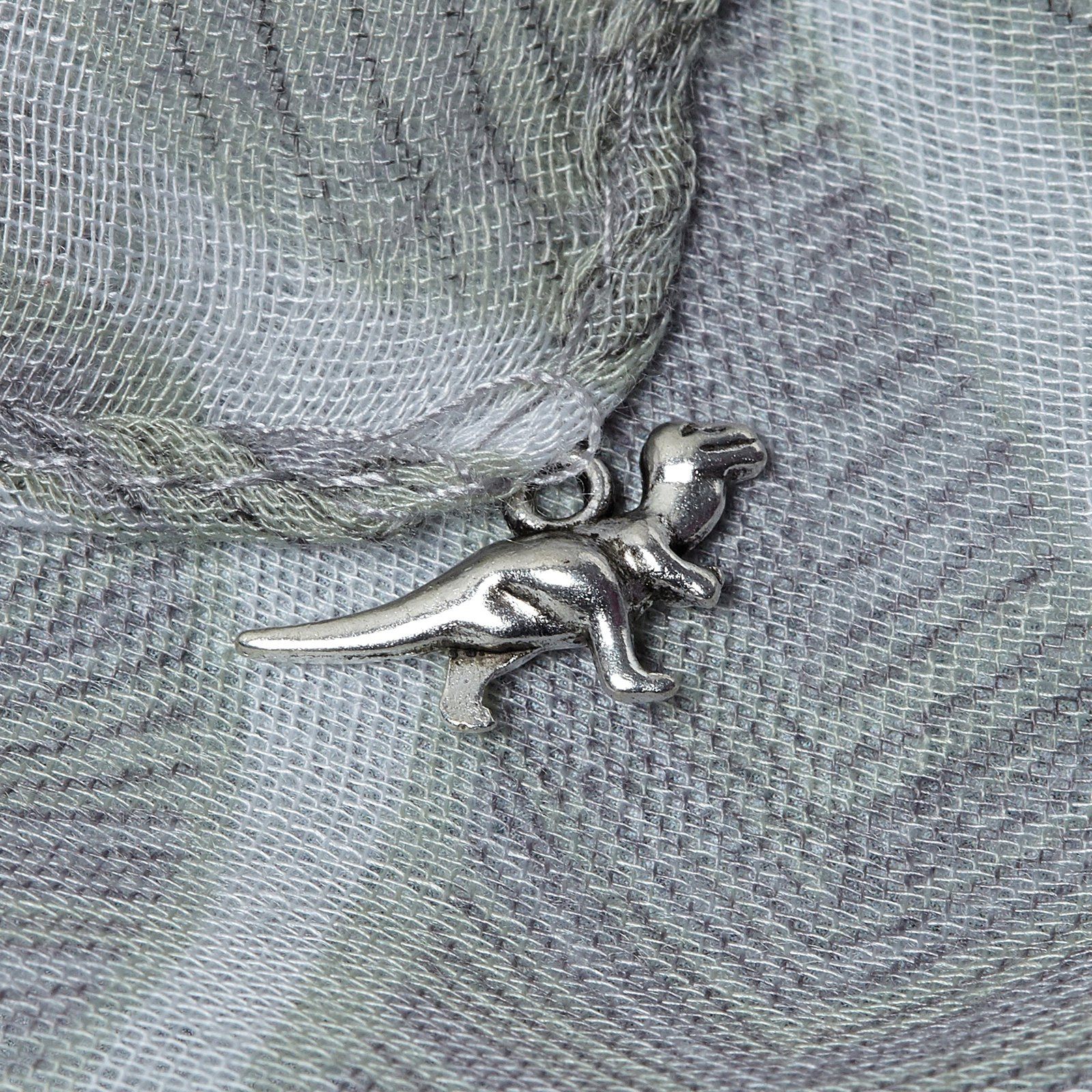 Foiled Dinosaur Scarf Rose Gold Taupe Grey