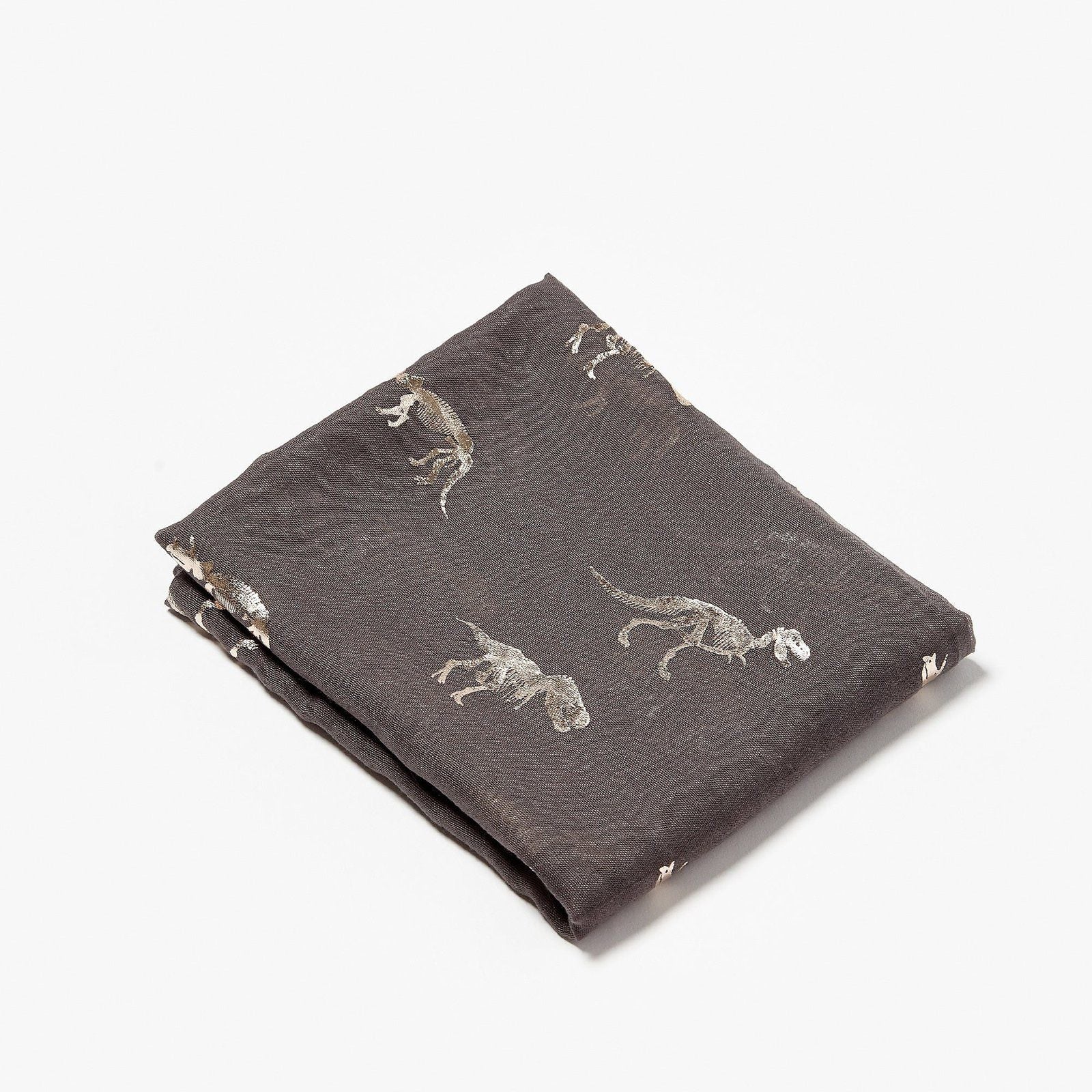 Foiled Dinosaur Scarf Rose Gold Taupe Grey
