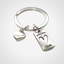 Load image into Gallery viewer, Follow Heart Keyring Silver
