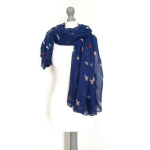 Load image into Gallery viewer, Frisky Horses Scarf Dark Blue
