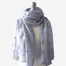 Load image into Gallery viewer, Frisky Horses Scarf Grey
