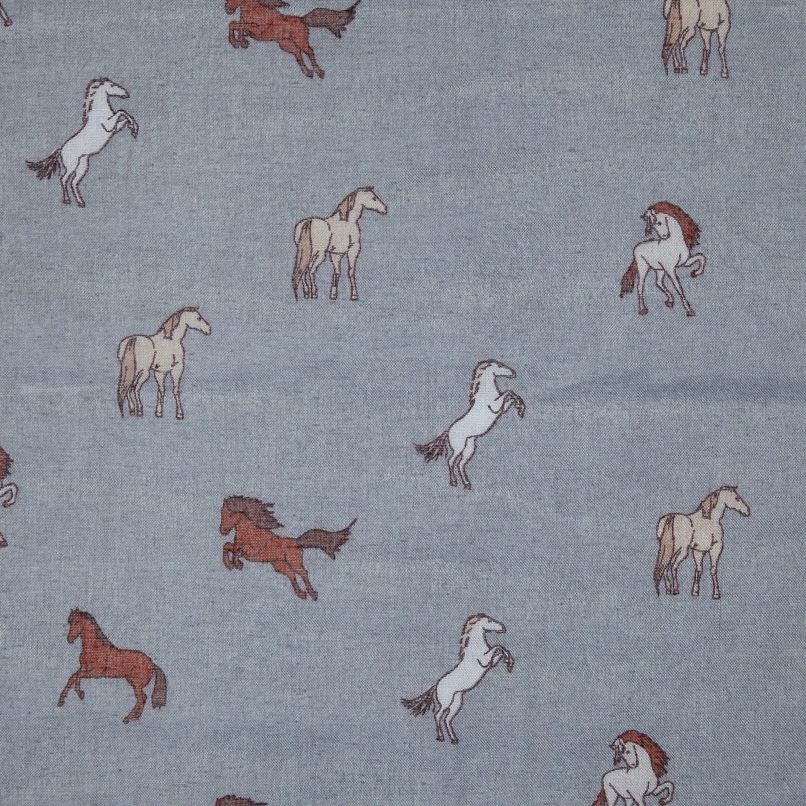 Frisky Horses Scarf Grey