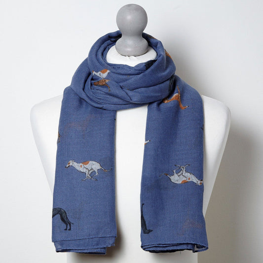 Gallivanting Greyhound Scarf Blue