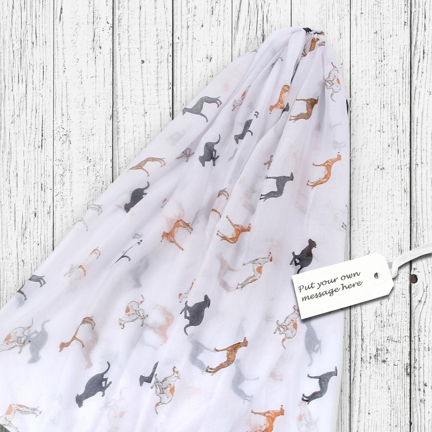 Gallivanting Greyhound Scarf White