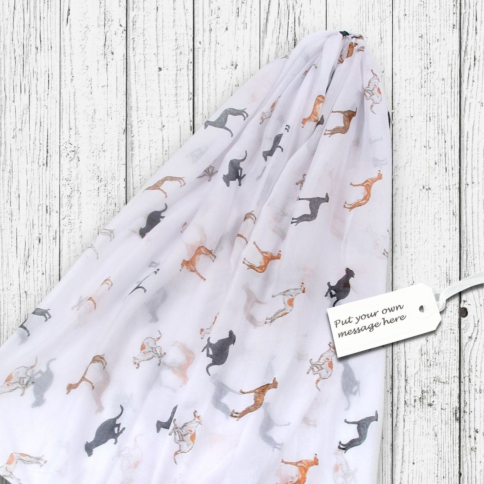Gallivanting Greyhound Scarf White