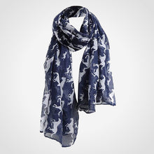 Load image into Gallery viewer, Galloping Horses Scarf Blue
