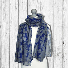 Load image into Gallery viewer, Galloping Horses Scarf Grey
