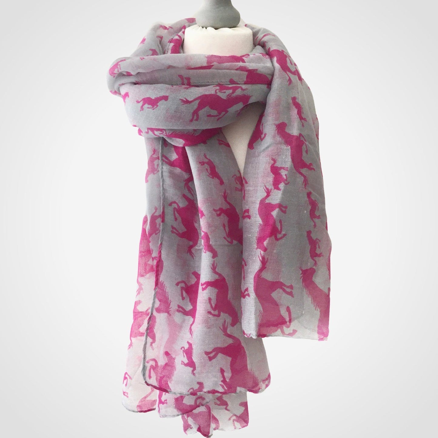 Galloping Horses Scarf Grey